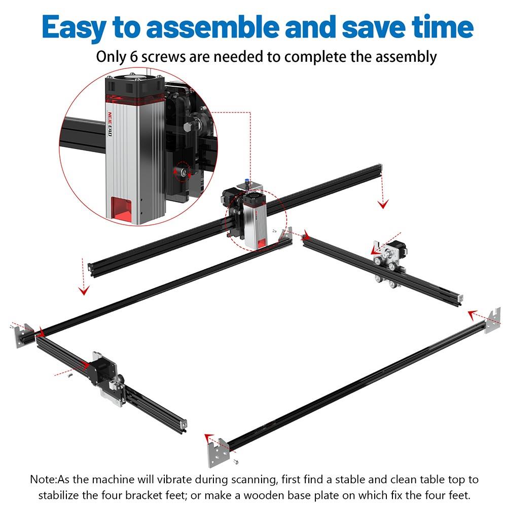 NEJE 3 MAX 11W+ Laser Engraver Cutter, E40 Laser Module, 0.06x0.06mm Fixed Focus, Built-in Air Assist, NEJE WIN Software