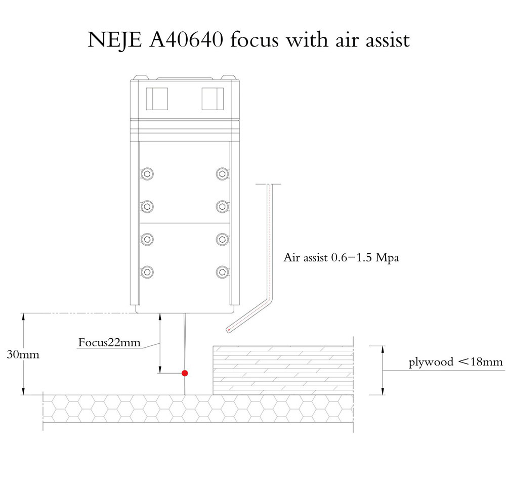 NEJE A40640 Laser Module Kit with Air Assist, 10W Output Power, FAC Tech 2 x Beam, TTL/PWM 450nm Blue Light, Suitable for NEJE 3 Plus, Max, Pro Engraving Machine