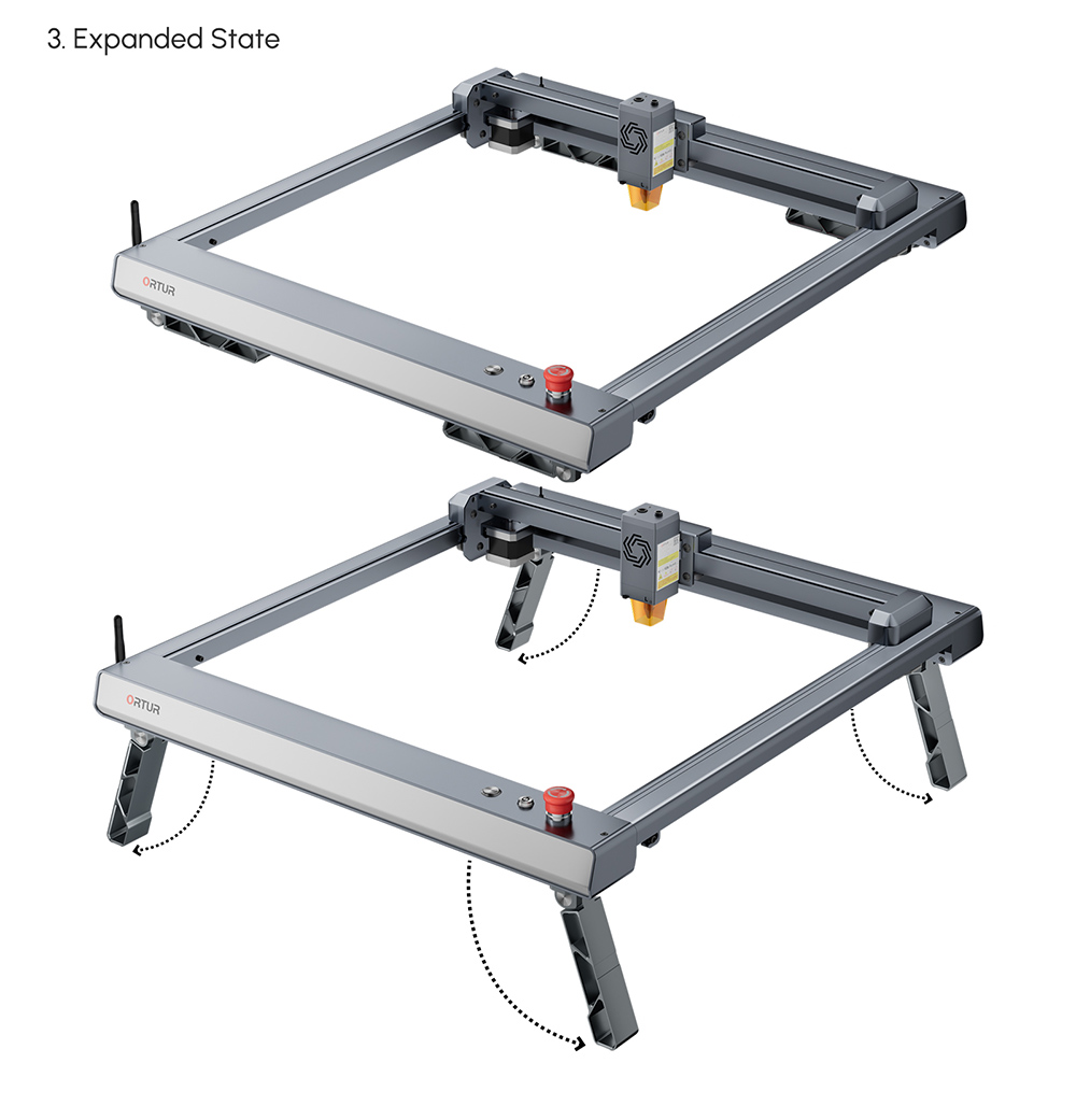 ORTUR FFT1.0 Foldable Feet for ORTUR Laser Master 3 Laser Engraver, 4Pcs