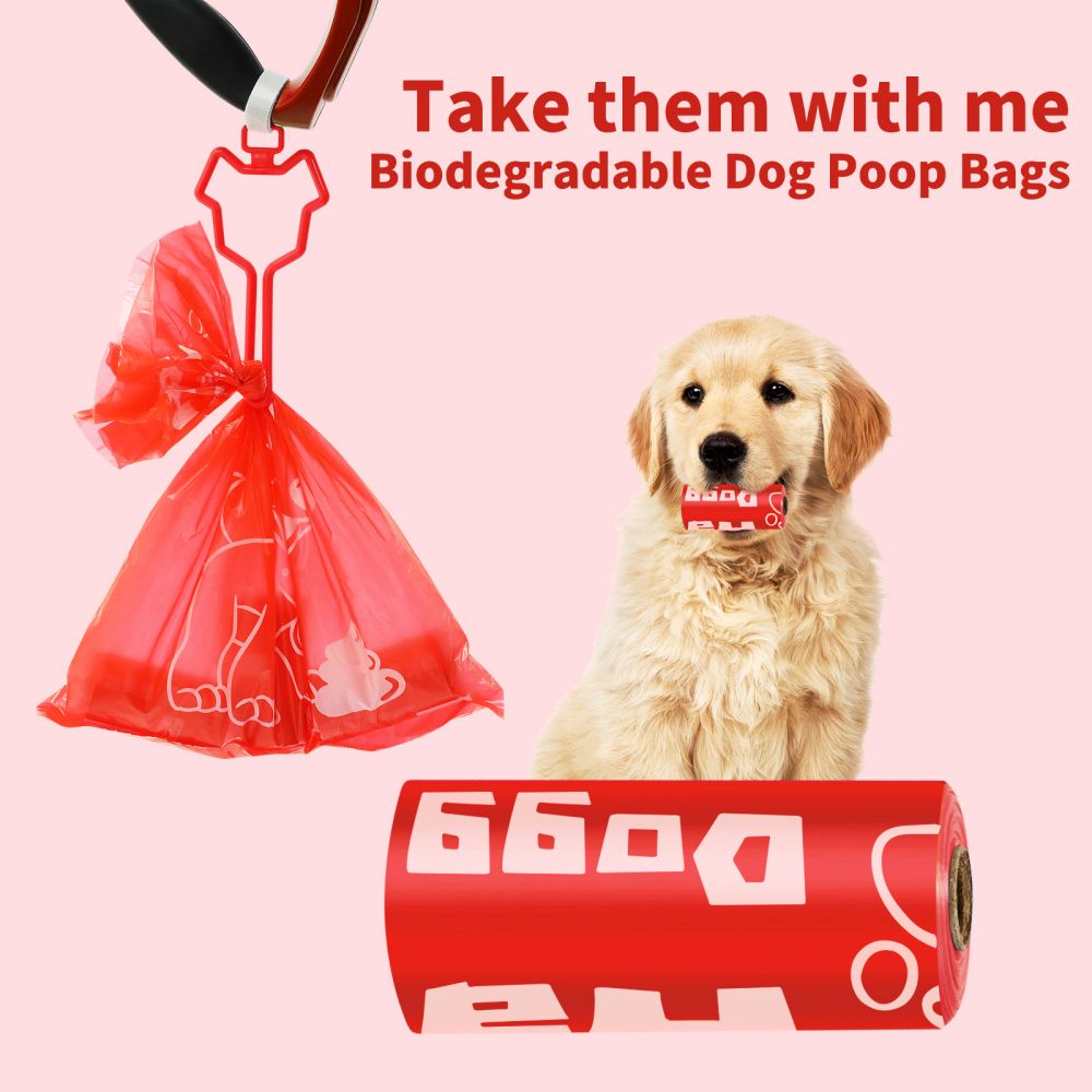 Pet Garbage Bag 1.5cmm Thickness Dog Poop Bags, EPI Fully Degradable Pet Waste Bags, 8 Rolls 120 Counts - Blue