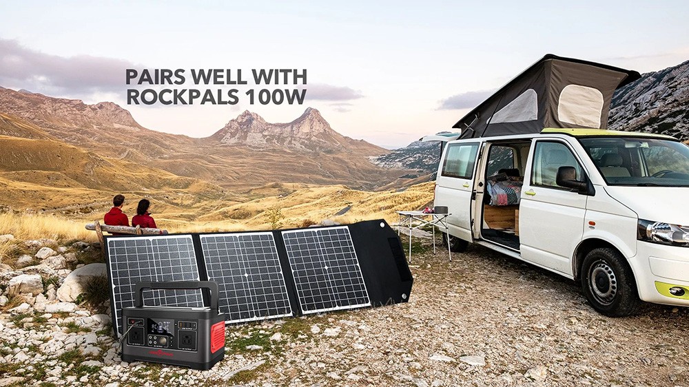 ROCKPALS 500W Portable Power Station, 520WH Solar Generator, Pure Sine Wave, QC3.0 Fast Charging, LED Display