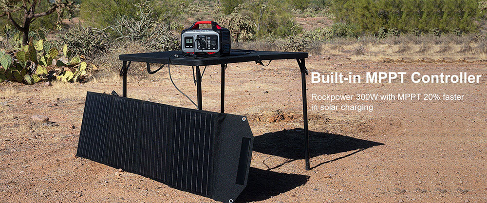 ROCKPALS Rockpower 300W Portable Power Station, 280Wh Solar Generator, 110V Pure Sine Wave, Built-in MPPT Solar Controller