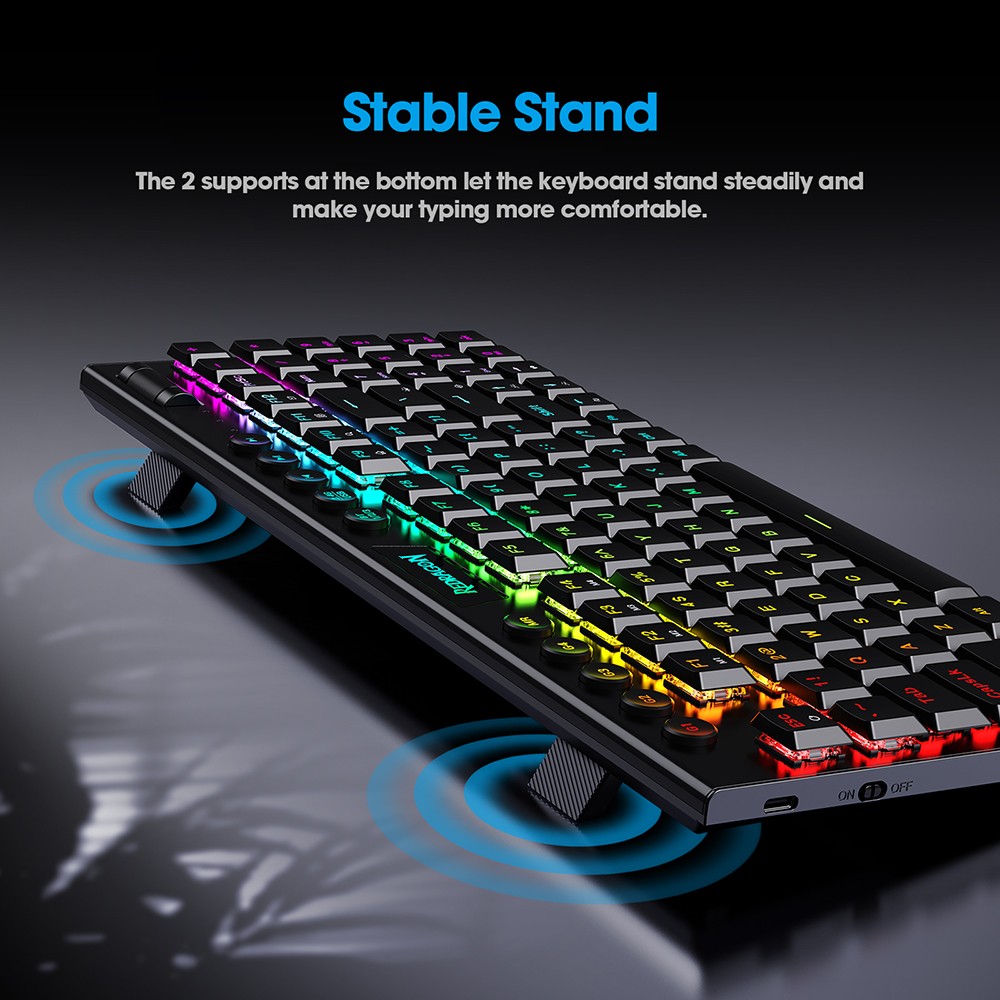 Redragon K625P-KBS Yi pro Wireless Bluetooth Tri-Mode RGB Mechanical Keyboard Ultra-Thin Low Profile Blue Switch - Black