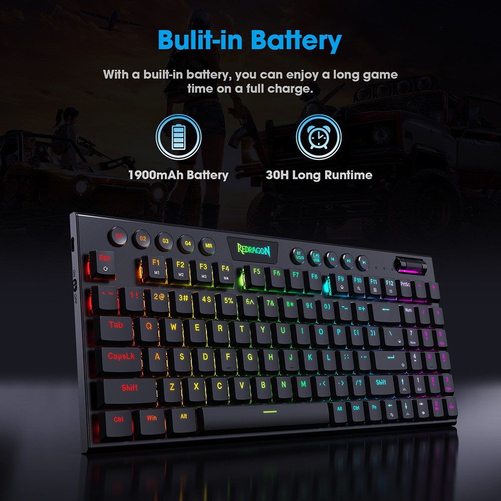 Redragon K625P-KBS Wireless RGB Mechanical Keyboard