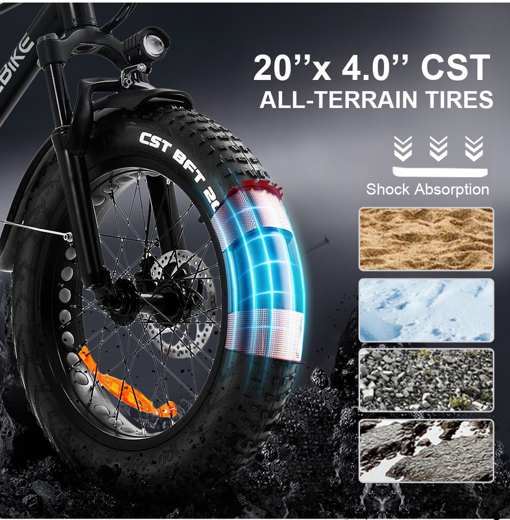 SAMEBIKE XWC05 Electric Mountain Bike 20*4.0 Inch Fat Tire 750W Brushless Geared Motor 35Km/h Max Speed 48V 13Ah Battery 80KM Range Shimano 7-Speed Double Disc Brake - Silver 20 SAMEBIKE XWC05 Electric Mountain Bike 20'' Tire 750W Brushless Geared Motor 13Ah Battery 35km/h Max Speed - Silver