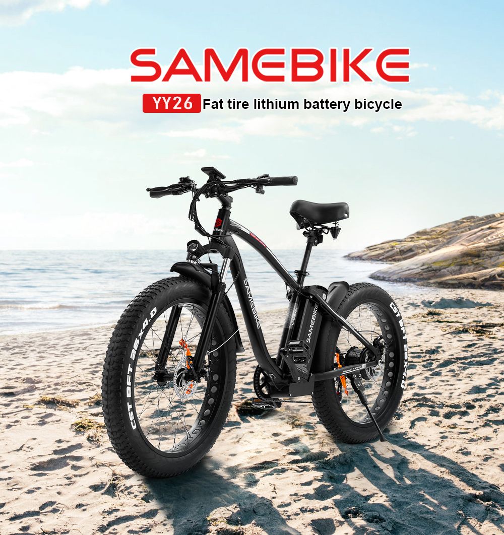 SAMEBIKE YY26 Electric Mountain Bike 26'' Tire 750W Brushless Geared Motor 15Ah Battery 35km/h Max Speed 7-Speed Shimano