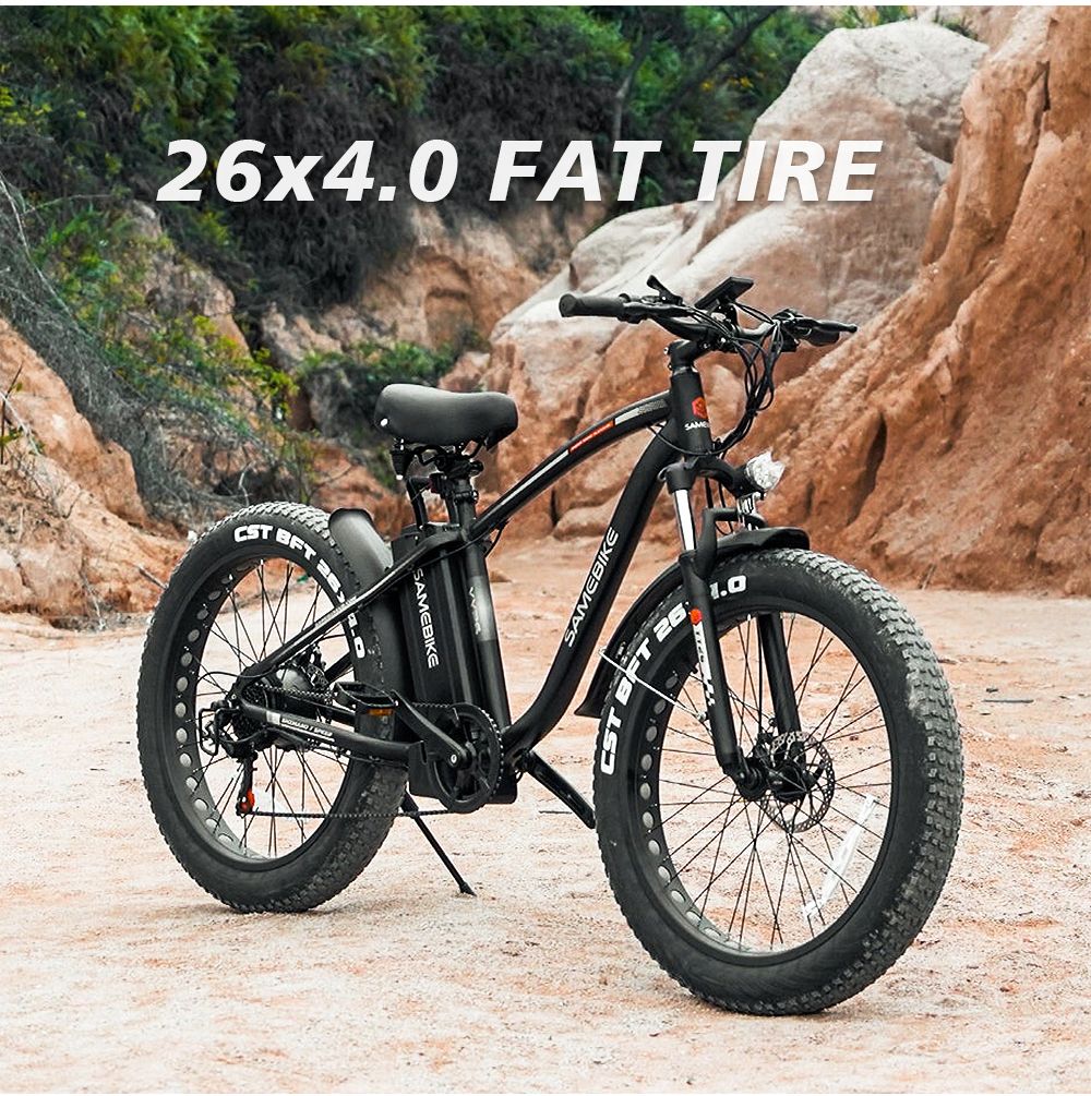 SAMEBIKE YY26 Electric Mountain Bike 26'' Tire 750W Brushless Geared Motor 15Ah Battery 35km/h Max Speed 7-Speed Shimano