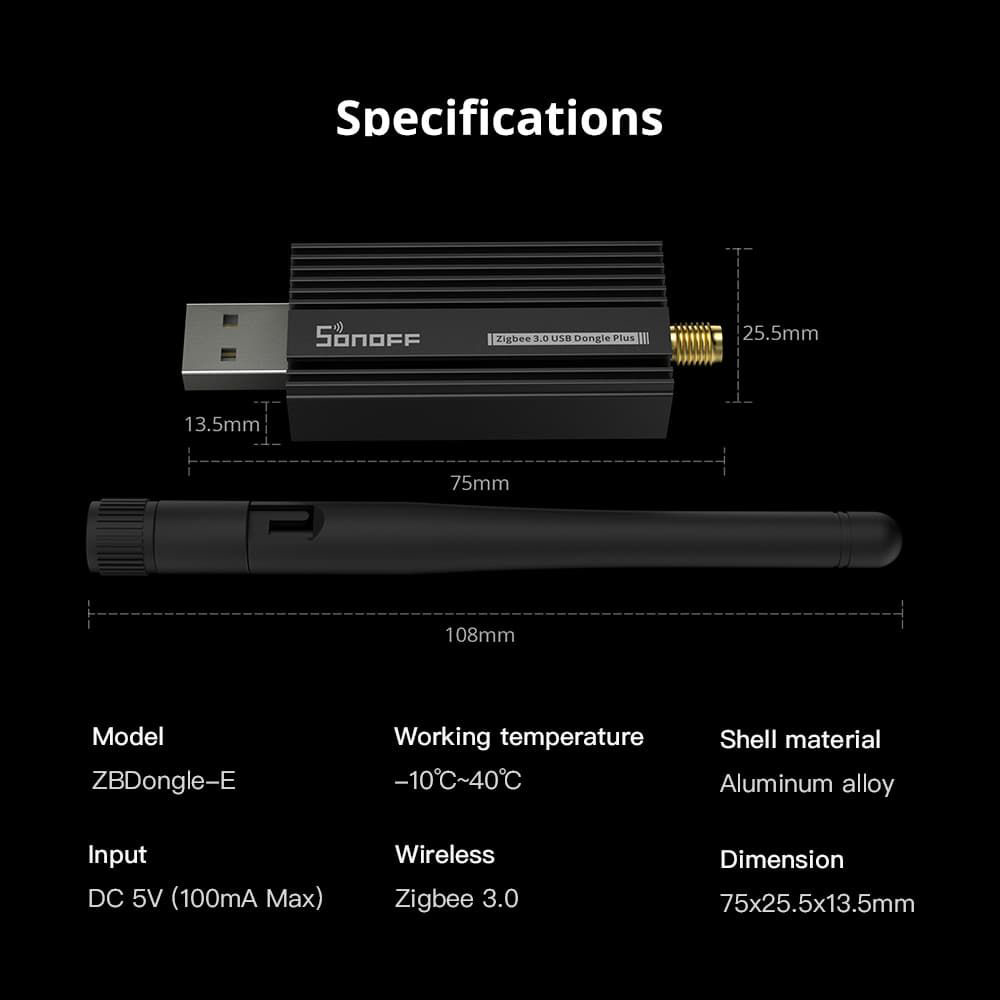 Sonoff Zigbee 3.0 USB Dongle E ZB USB Interface Capture with Antenna Gateway Analyzer