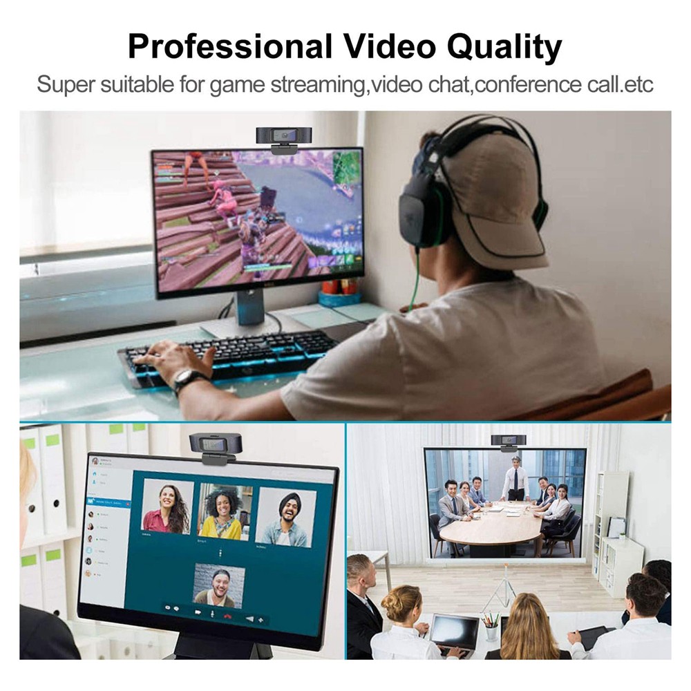 Spedal AF928 Autofocus Webcam 1080P, with Microphone and Privacy Cover, Dual Stereo Microphones for Calling, Conference