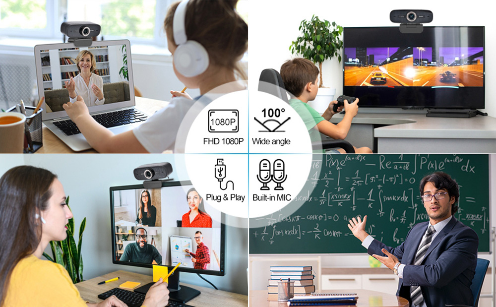 Spedal MF922 Webcam for Streaming HD 1080P PC Camera with Microphones Compatible with Xbox One MacBook Windows and OBS