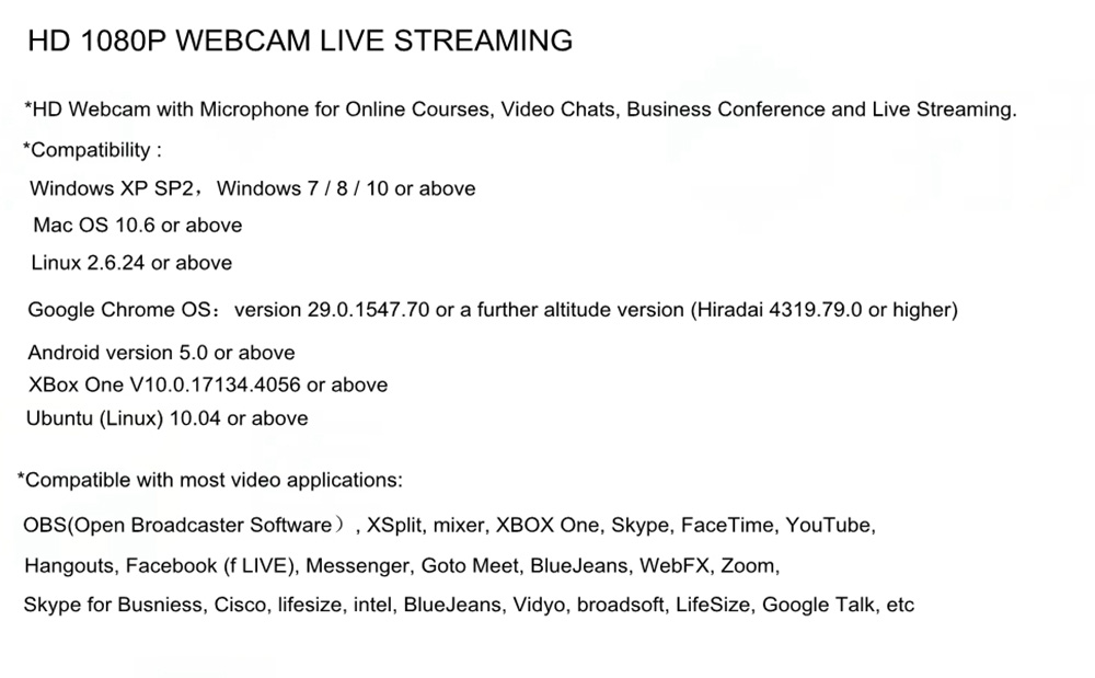 Spedal MF922 Webcam for Streaming HD 1080P PC Camera with Microphones Compatible with Xbox One MacBook Windows and OBS