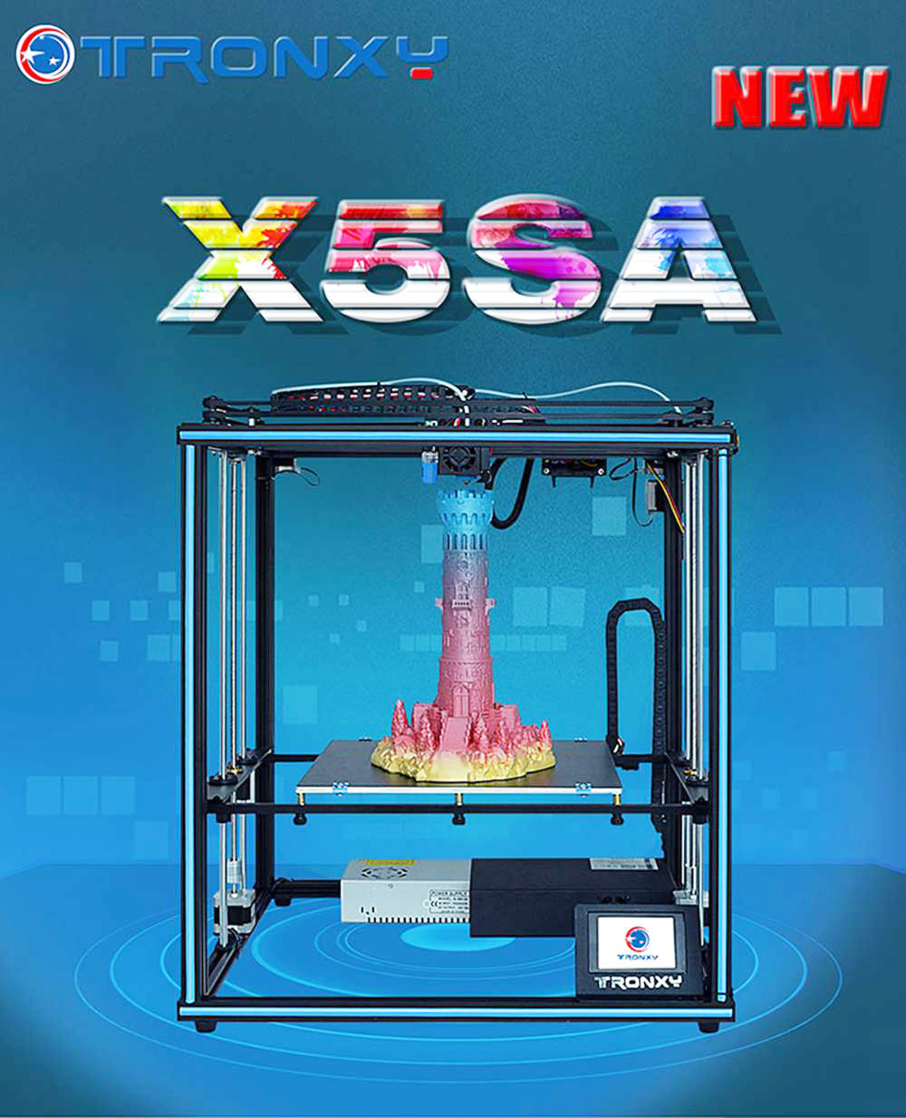 TRONXY X5SA 3D Printer 24V Rapid Assembly DIY Kit Auto Leveling Filament Sensor Resume Print