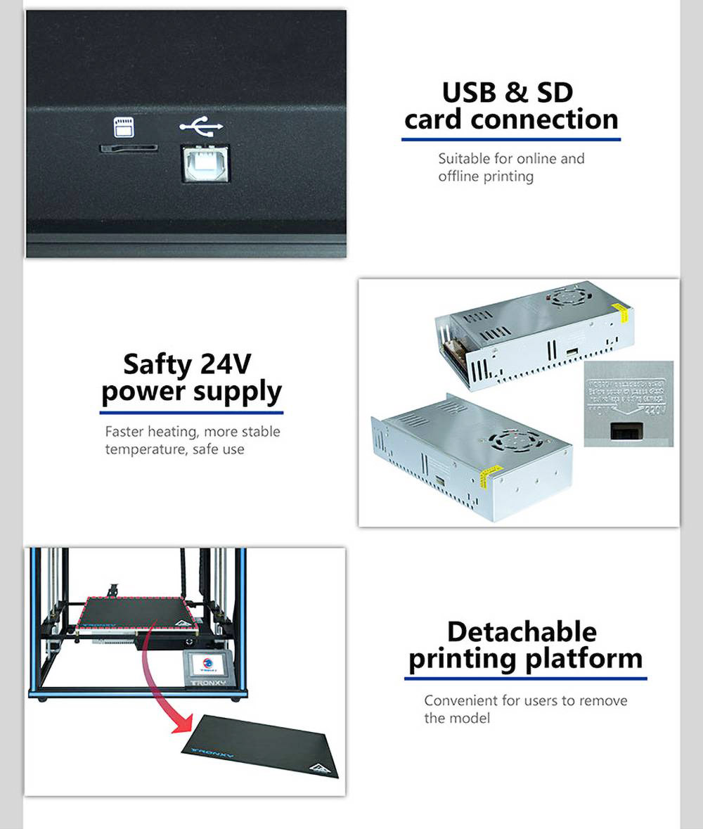 TRONXY X5SA Pro Industrial 3D Printer Ultra Silent Motherboard + Titan Extruder, Automatically Leveling Industrial