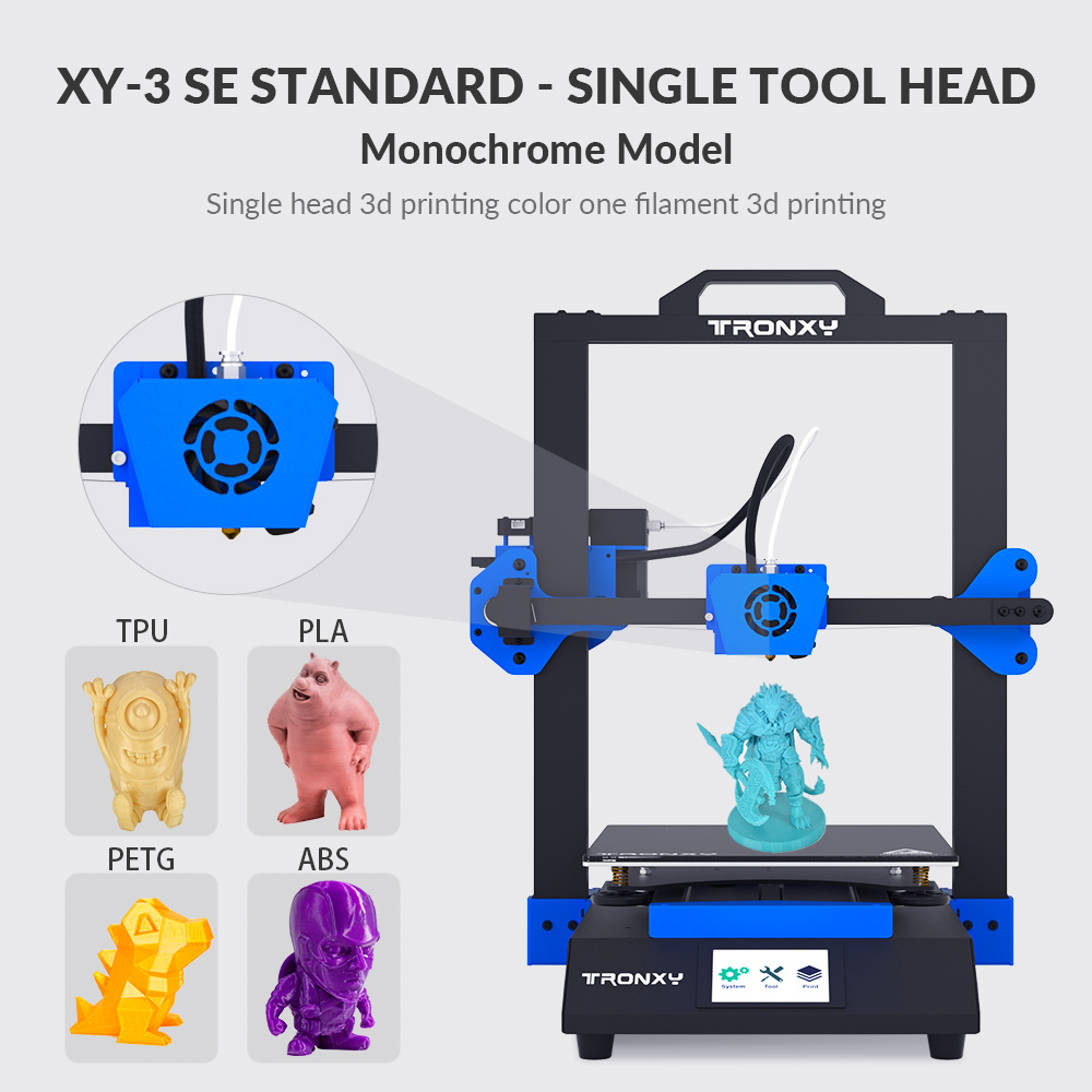 TRONXY XY-3 SE Single Dual Extruder Laser Engraving 3D Printer Ultra Silent Fast Assembly Double Z Motor Glass Plate 255