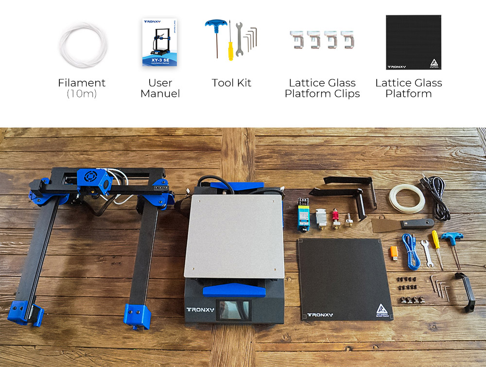 TRONXY XY-3 SE Single Dual Extruder Laser Engraving 3D Printer Ultra Silent Fast Assembly Double Z Motor Glass Plate 255