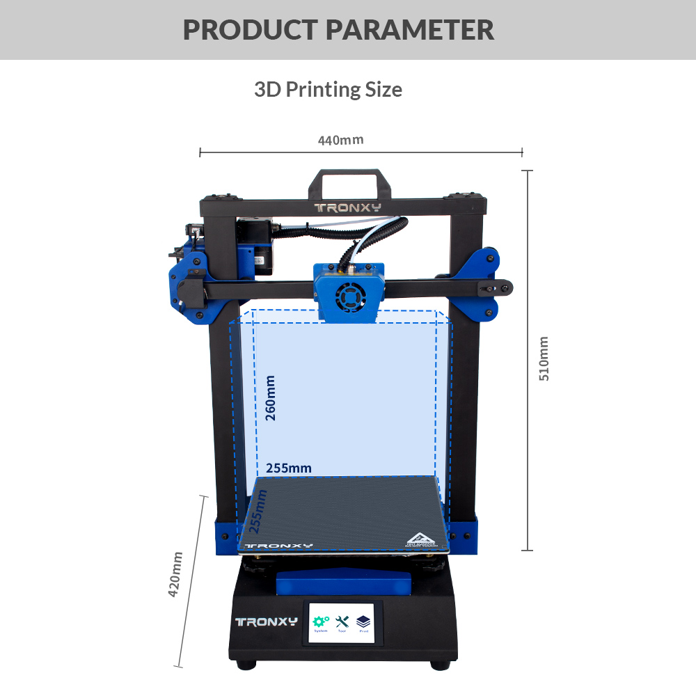 TRONXY XY-3 SE Single Dual Extruder Laser Engraving 3D Printer Ultra Silent Fast Assembly Double Z Motor Glass Plate 255