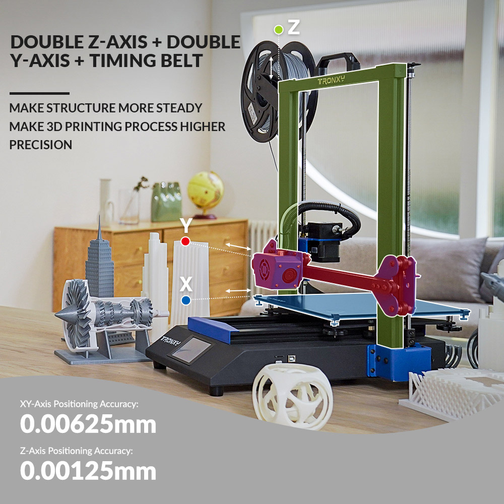 TRONXY XY-3 SE Single Dual Extruder Laser Engraving 3D Printer Ultra Silent Fast Assembly Double Z Motor Glass Plate 255