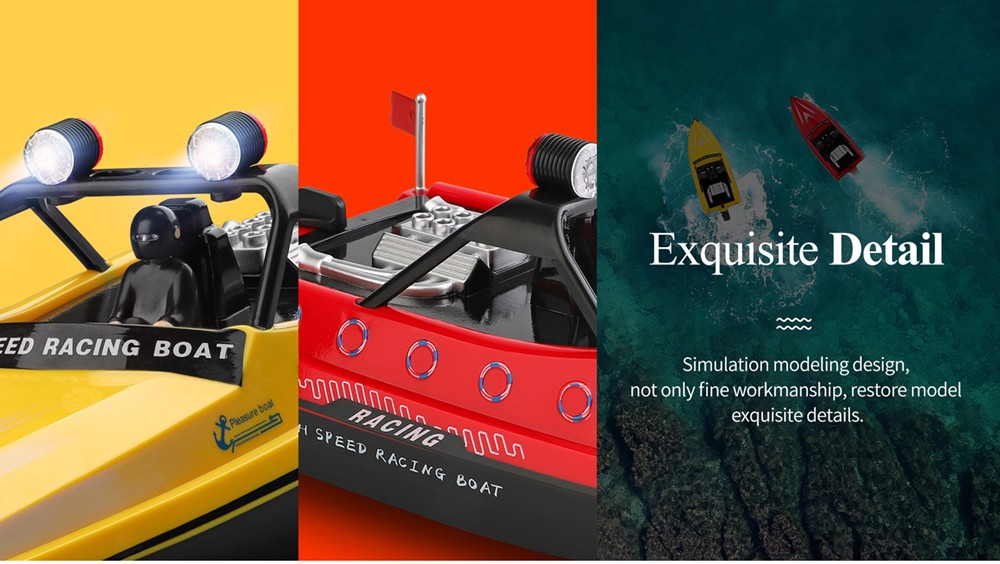 Wltoys WL917 RC Boat 2.4G High Speed Jet Racing Boat 11mins Playtime - Yellow