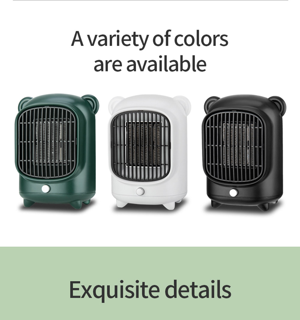 YND-500 500W Desktop Mini Electric Heater, PTC Ceramic Flame Retardant Portable Space Heater, Low Noise - EU Plug