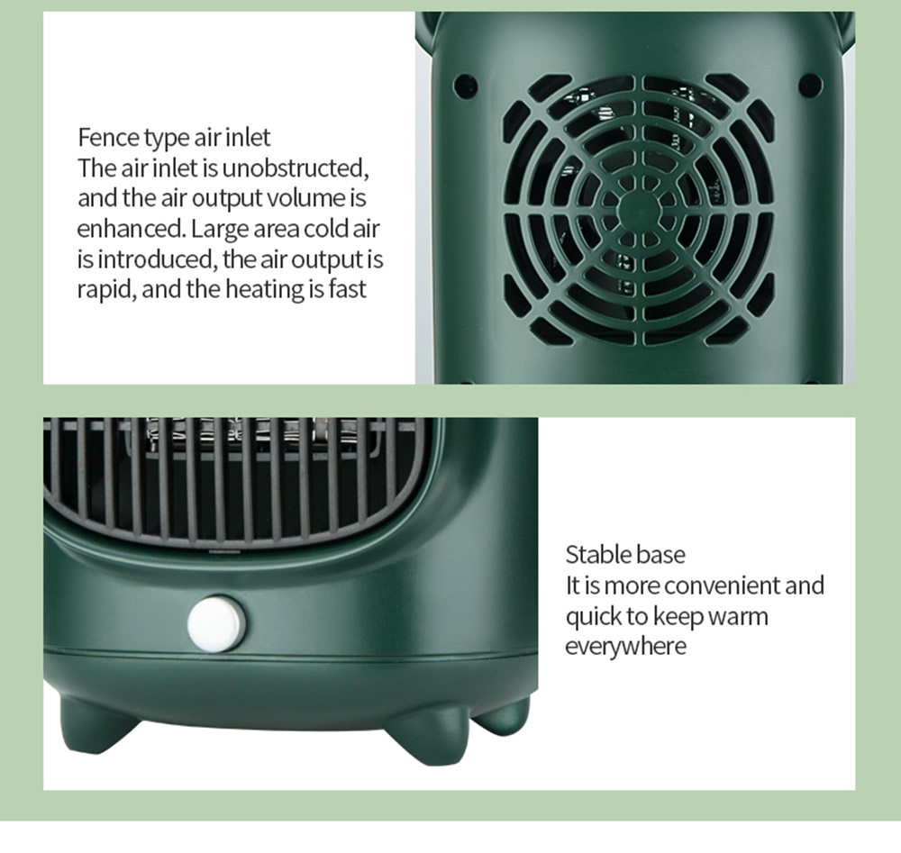 YND-500 500W Desktop Mini Electric Heater, PTC Ceramic Flame Retardant Portable Space Heater, Low Noise - EU Plug