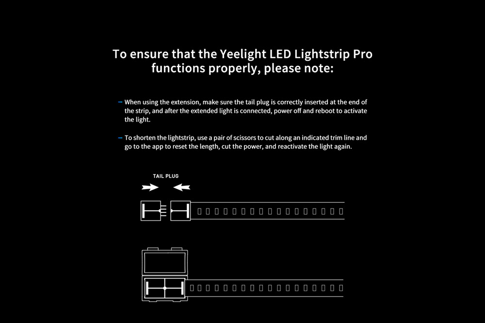 Yeelight YLDD005 LED Light Strip Pro, 5.1W Smart Color Ambilight RGB Lightstrip, Wireless Connection, Music Color Rhythm - EU Plug