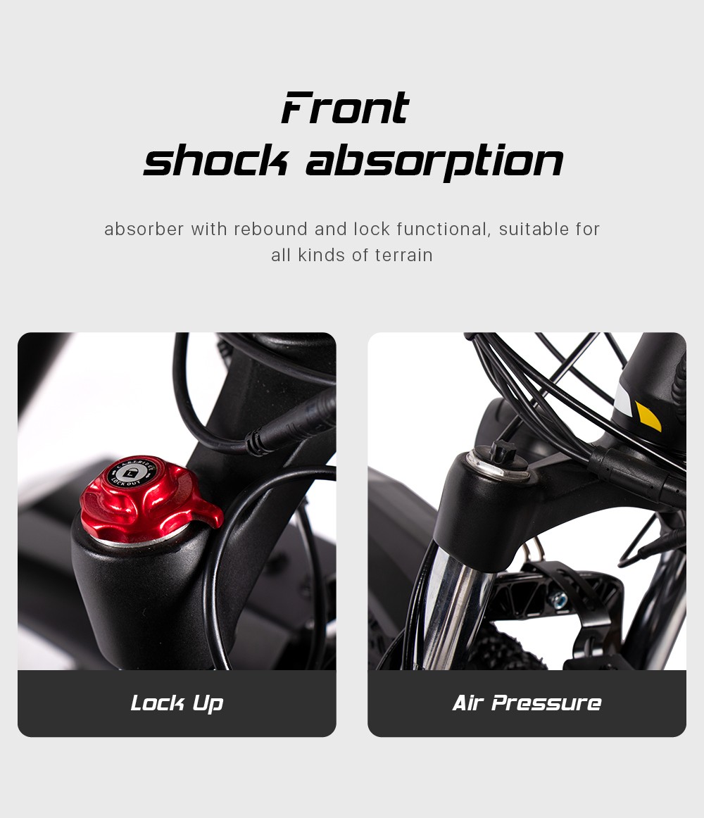 CYSUM M980 Fat Tire Electric Bike 48V 1000W Brushless Motor 17Ah Removable Battery For 50-70 Range - Black-Yellow 23 CYSUM M980 Fat Tire Electric Bike 48V 1000W Brushless Motor 17Ah Removable Battery for 50-70 Range - Black-Yellow