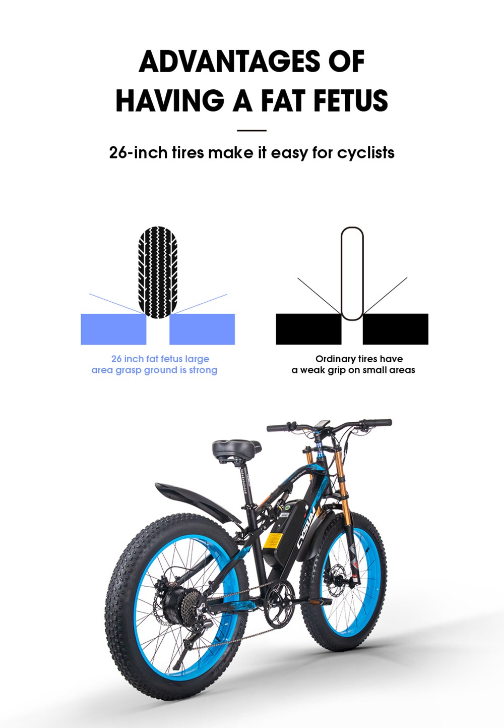 CYSUM M900 Fat Tire Electric Bike 48V 1000W Brushless Gear Motor 17Ah Removable Battery for 50-70 Range - Black-Green 26 CYSUM M900 Fat Tire Electric Bike 48V 1000W Brushless Gear Motor 17Ah Removable Battery for 50-70 Range - Black-Green