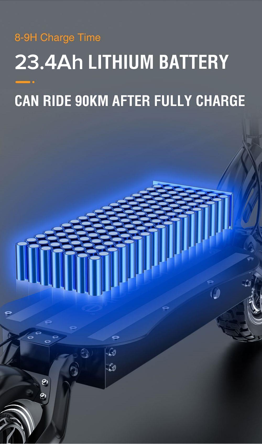 Janobike X20 Electric Scooter 10 Inch Rubber Tires 1200W*2 Brushless Motors 60Km/h 23.4Ah Battery Hydraulic Brake System 120KG Max Load