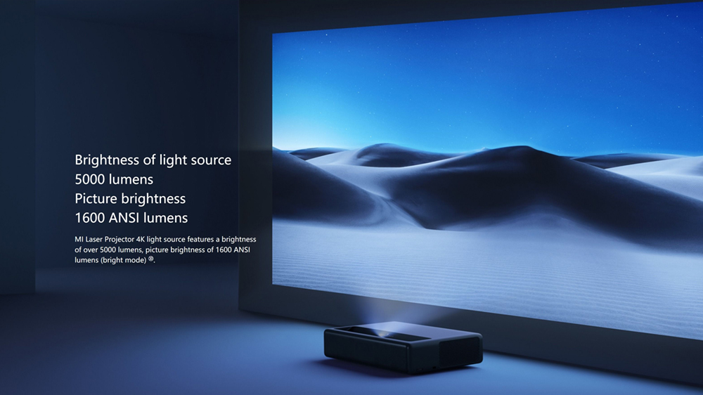 Xiaomi Mi 4K UHD Projector, Android TV 9.0, Dolby DTS, ALPD 3.0, 1300LM, 150in Projection, 16GB Storage, 5G WiFi, Global Version