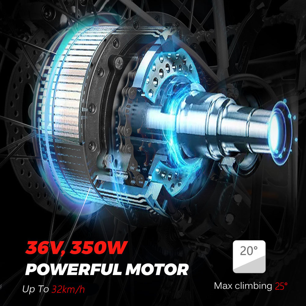 KAISDA K6 Pro Electric City Bike 26 Inch 36V 12.4Ah 350W Motor 32Km/h Max Speed Shimano 7-Speed E-bike IP54 Waterproof LED Light - White 5 KAISDA K6 Pro Electric City Bike 26 Inch 36V 12.4Ah 350W Motor 32Km/h Max Speed Shimano 7-Speed E-bike IP54 Waterproof LED Light - White