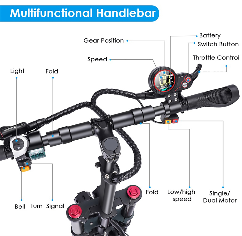 GUNAI GN54 Electric Scooter 11 Inch 2800W*2 Dual Motor 60V 33Ah Battery 75-85km/h Max Speed 60-80Km Mileage 150Kg Max Load