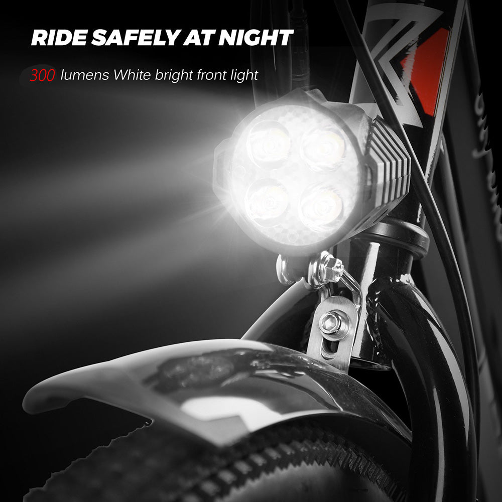 KAISDA K6 Pro Electric City Bike 26 Inch 36V 12.4Ah 350W Motor 32Km/h Max Speed Shimano 7-Speed E-bike IP54 Waterproof LED Light - Black