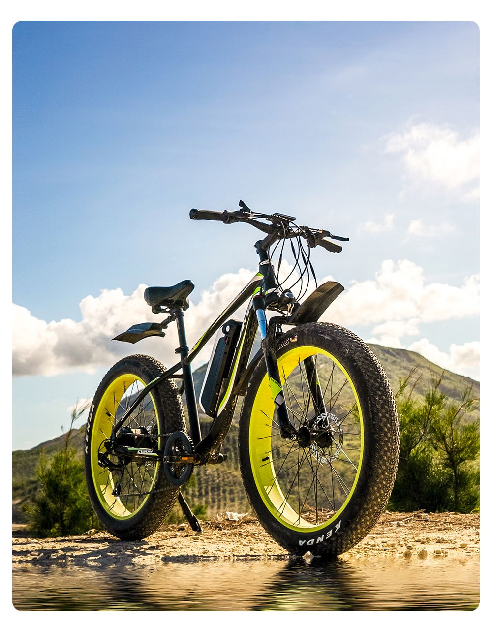 CYSUM M980 Fat Tire Electric Bike 48V 1000W Brushless Motor 17Ah Removable Battery for 50-70 Range - Black-Blue