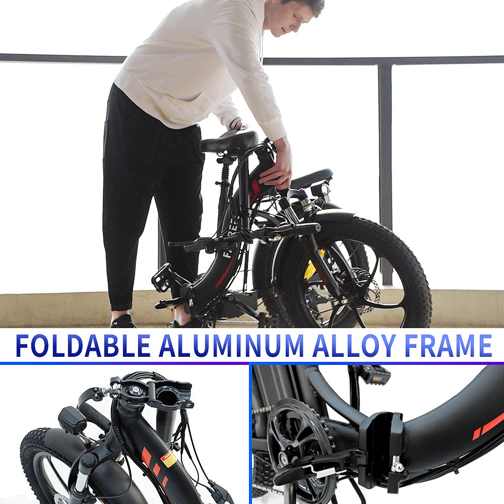 FAFREES F20 Elektrobicykel s 20-palcovým skladacím rámom E-bike 7-rýchlostné prevody s odnímateľnou 15AH lítiovou batériou - biely