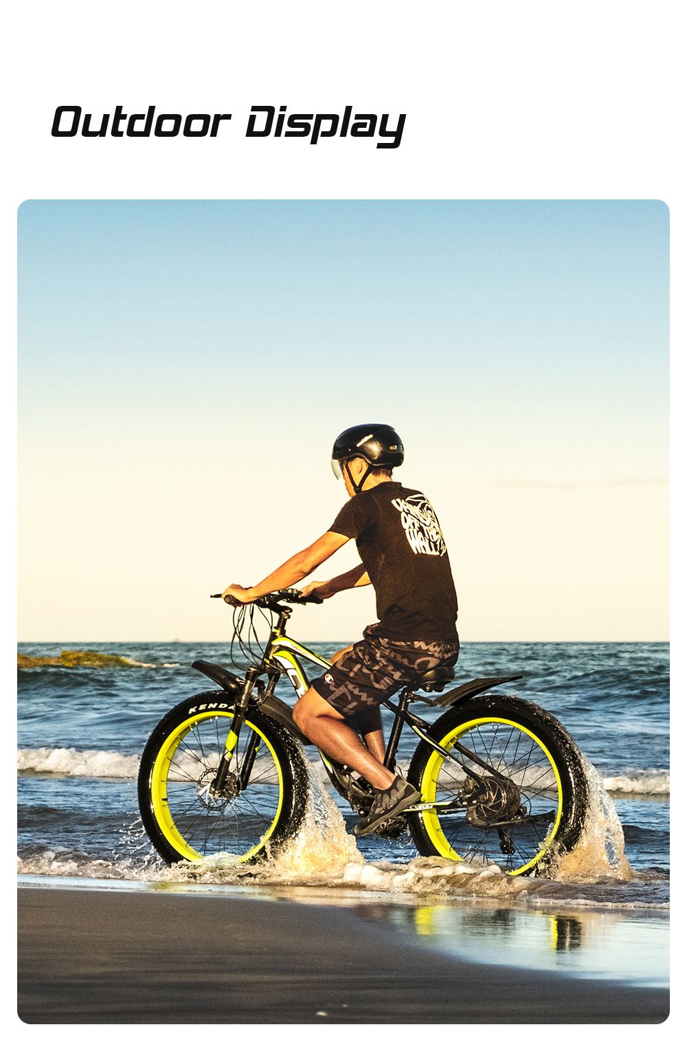 CYSUM M980 Fat Tire Electric Bike 48V 1000W Brushless Motor 17Ah Removable Battery for 50-70 Range - Black-Blue