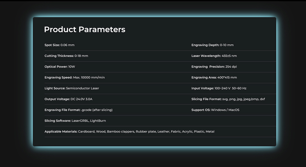 Creality CV-30 10W Portable Laser Engraving Machine Engraving Area 400x400mm