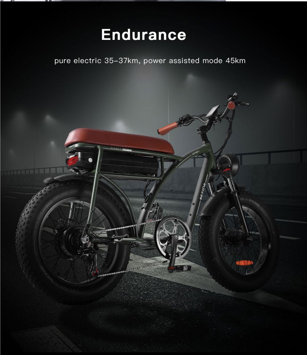 Bezior XF001 Retro Electric Bike 26 Inch 1000W Motor 12.5Ah 48V batéria Max. rýchlosť 45Km/h Max. zaťaženie 120kg - zelená