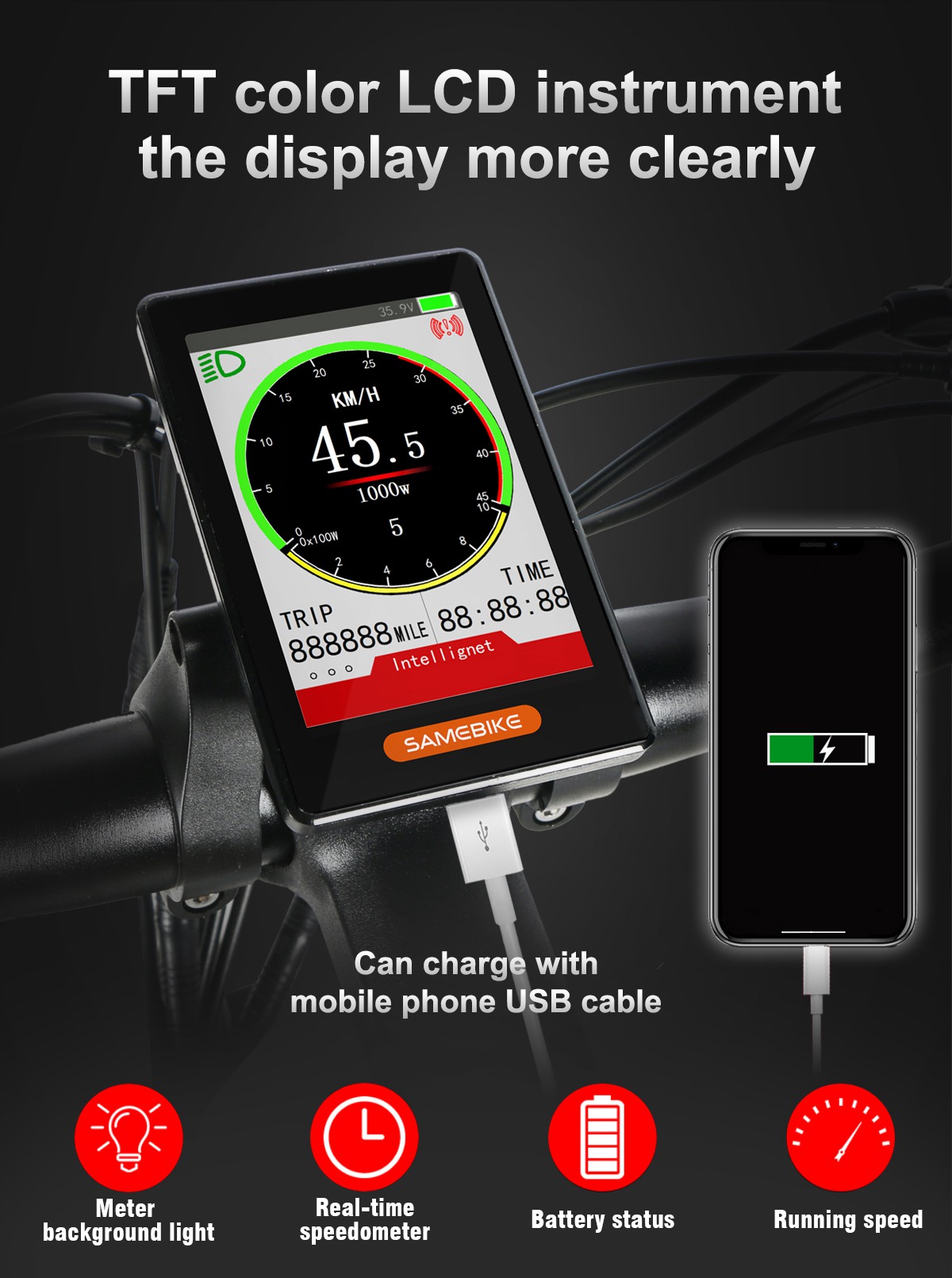 Samebike LO26-II Portable Folding Smart Electric Moped Bike 500W Motor Max 35km/h 26 Inch Tire - Black 19 Samebike LO26-II Portable Folding Smart Electric Moped Bike 500W Motor Max 35km/h 26 Inch Tire - Black