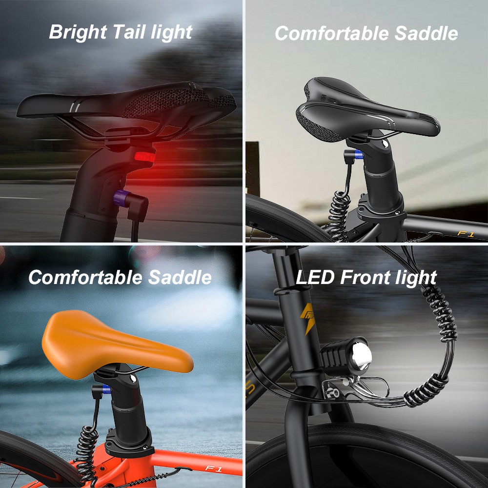 FAFREES F1 Electric Bike 250W Brushless Motor 25km/h Max Speed 9Ah Battery Shimano 7-Speed Transmission - Blue