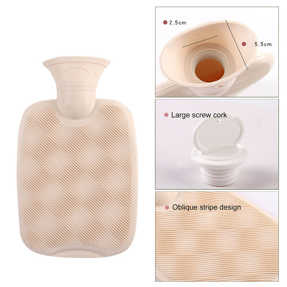 1000ml Thickened Hot Water Bottle, Washable Plush Cloth Cover, Water-Filled PVC Inner Tank Hand Warmer - Purple