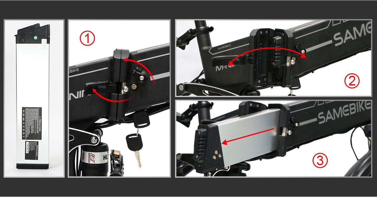 Samebike LO26-II Portable Folding Smart Electric Moped Bike 500W Motor Max 35km/h 26 Inch Tire - White