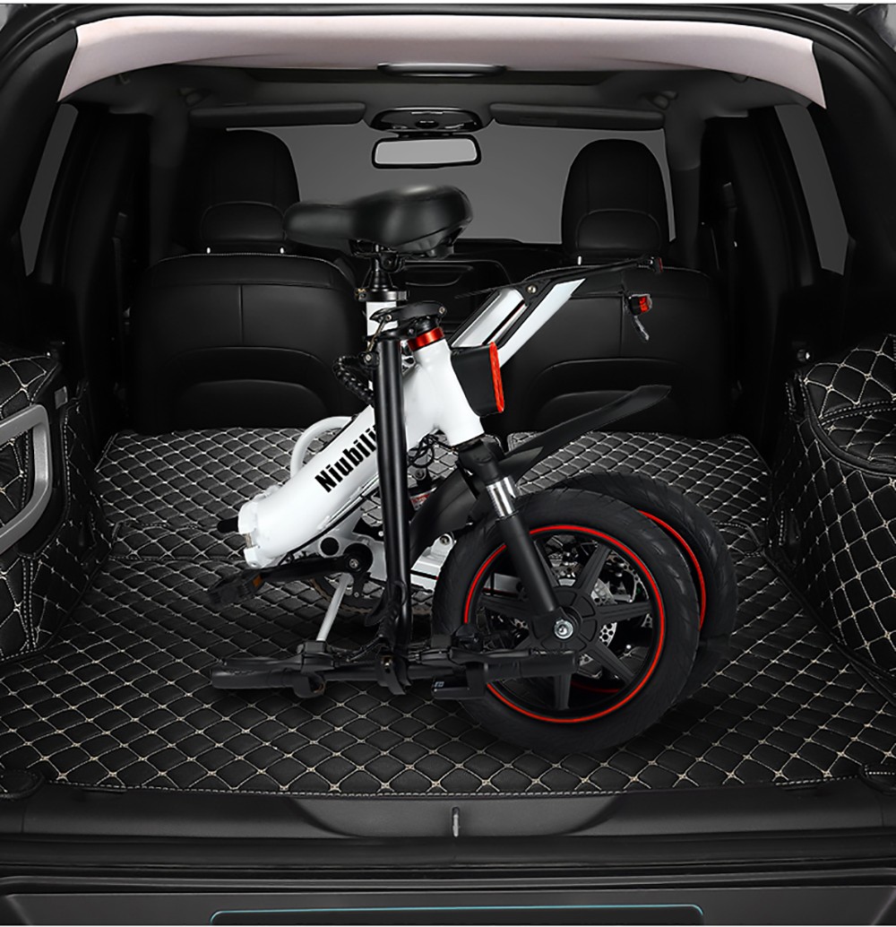 Niubility B14 Electric Moped Folding Bike 14 inch 15Ah Battery up to 100KM Mileage Max 25km/h 400W Motor Double Disc Brake - White