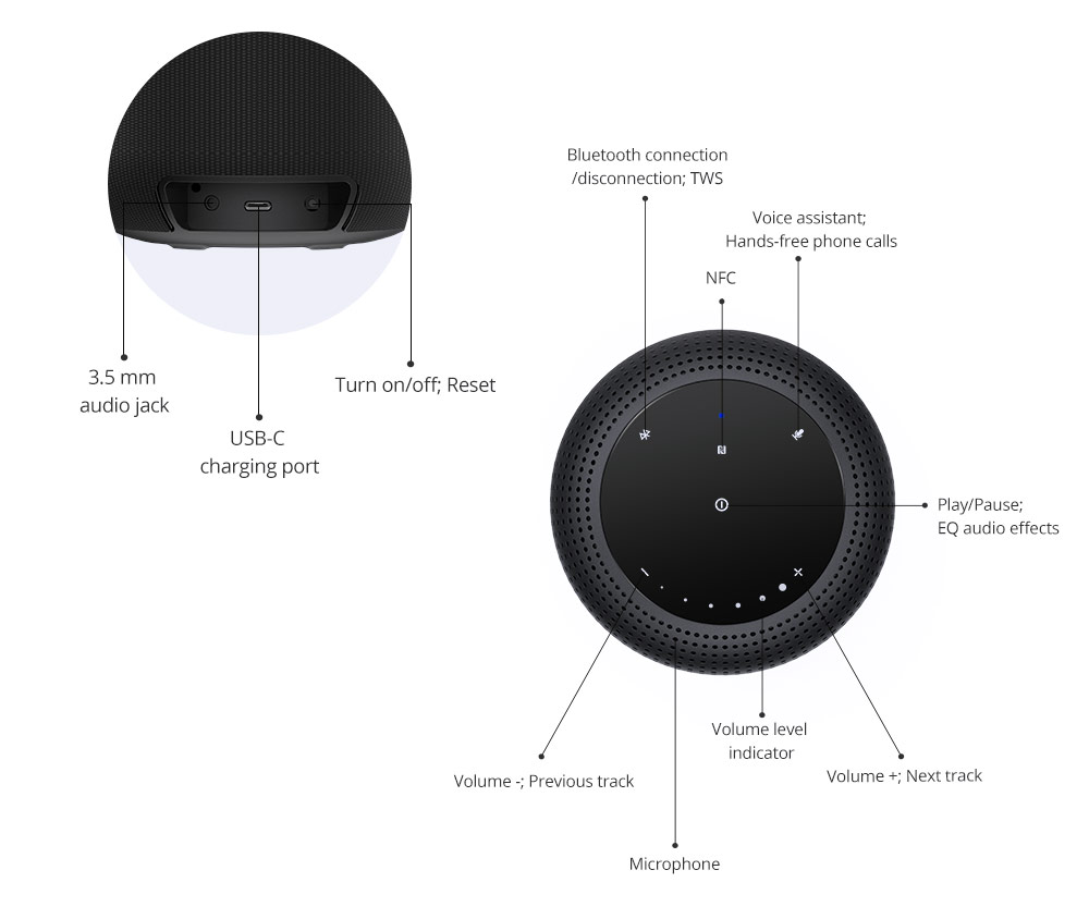 Tronsmart Element T6 Max 60W Bluetooth 5.0 NFC reproduktor SoundPulse™ 20 hodín prehrávania Siri Google Assistant Cortana Rýchle nabíjanie USB-C