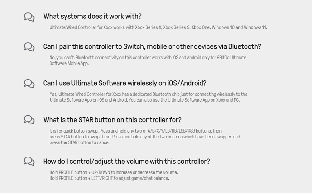 8BitDo Ultimate Wired Controller for Xbox Series, Series S, X, Xbox One, Windows 10, 11 - Black