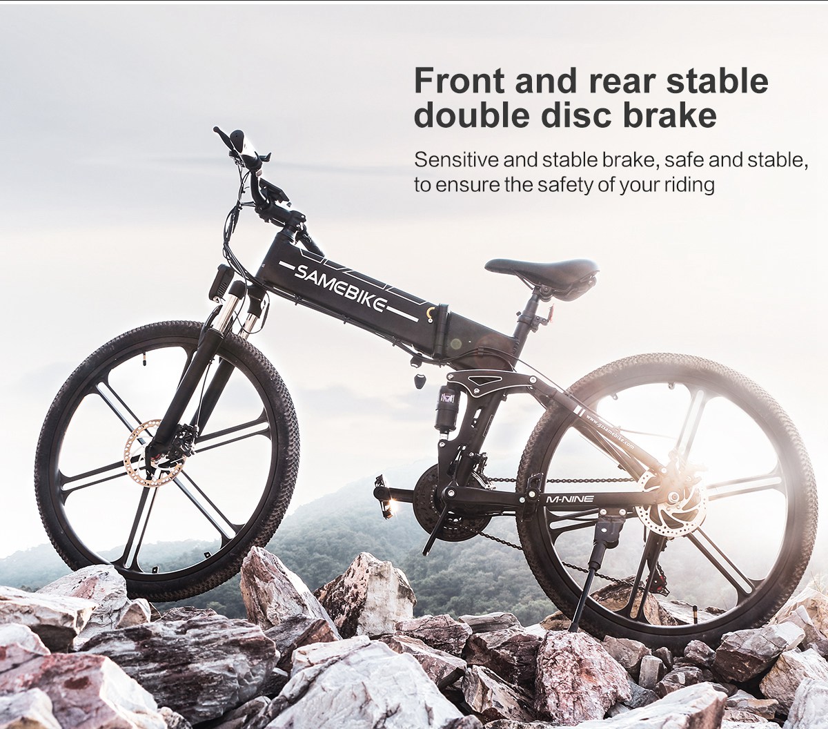 Samebike LO26-II Portable Folding Smart Electric Moped Bike 500W Motor Max 35km/h 26 Inch Tire - Black 21 Samebike LO26-II Portable Folding Smart Electric Moped Bike 500W Motor Max 35km/h 26 Inch Tire - Black