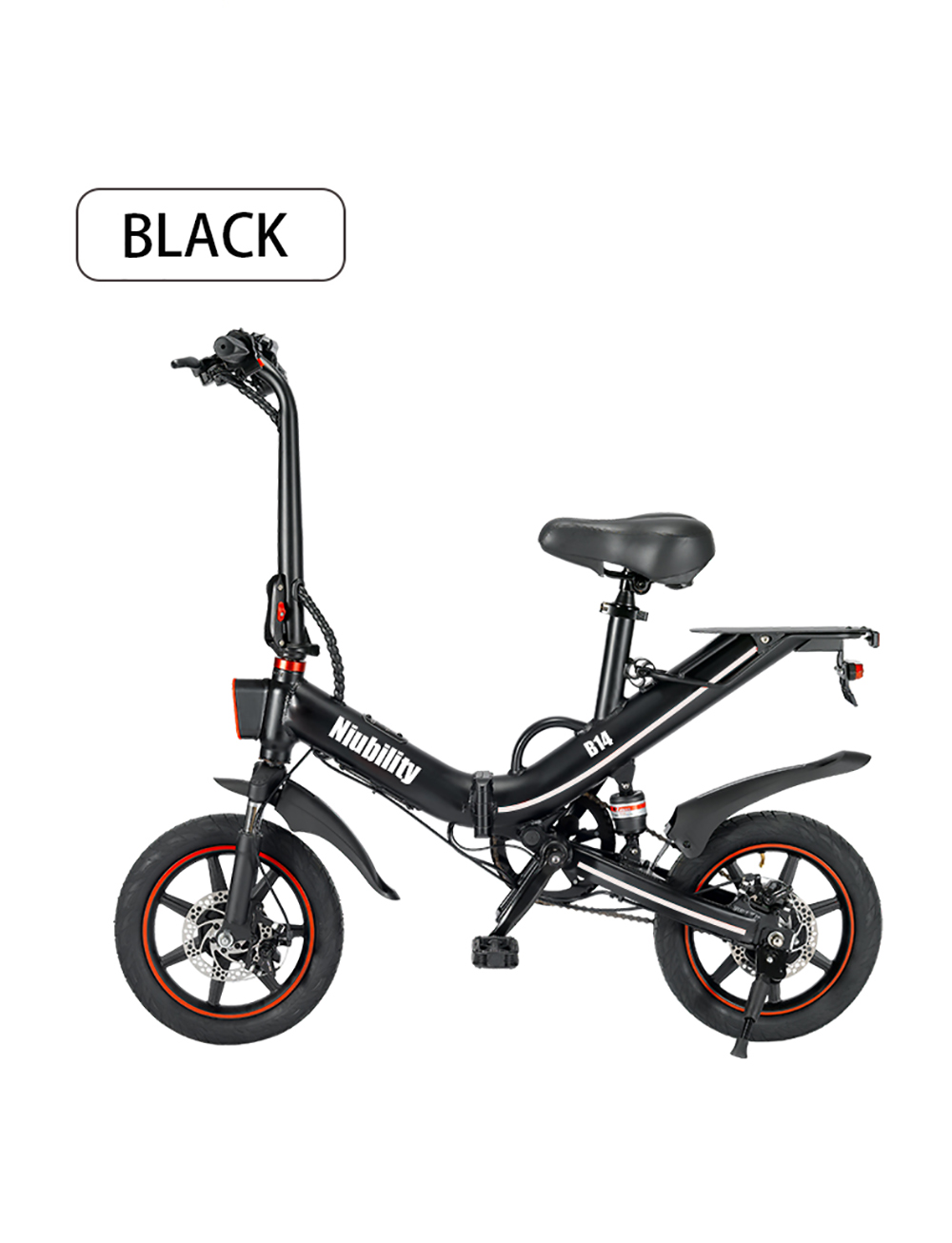 Niubility B14 Electric Moped Folding Bike 14 inch 15Ah Battery up to 100KM Mileage Max 25km/h 400W Motor Double Disc Brake - White