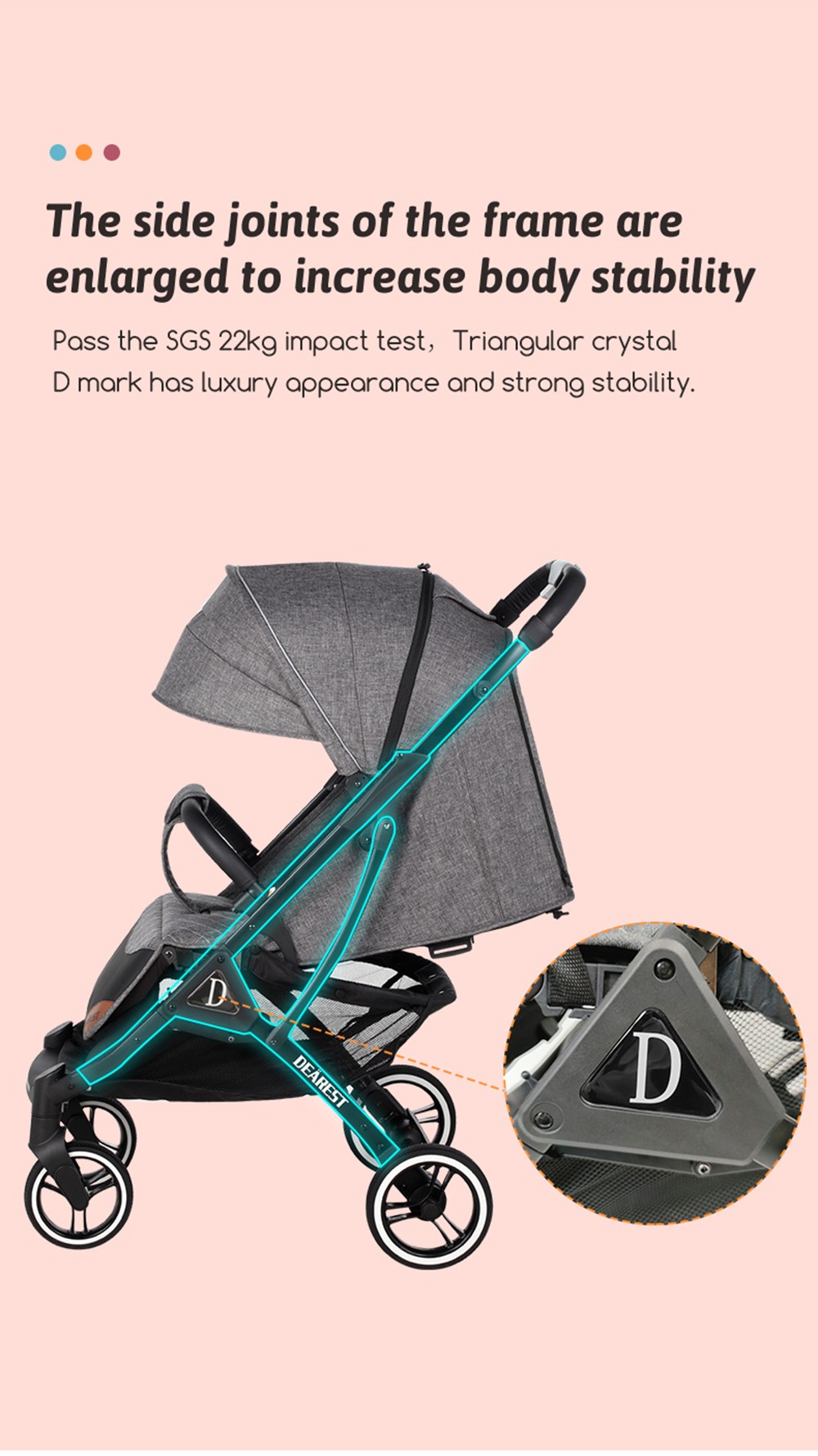 DEAREST 819 Baby Stroller Grey