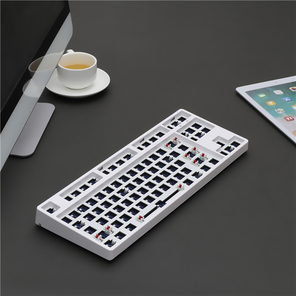 ACGAM MMD87 BT5.0 2.4G Type-C Connection 87 Keys Hot-Swappable Mechanical Keyboard DIY Kits - White