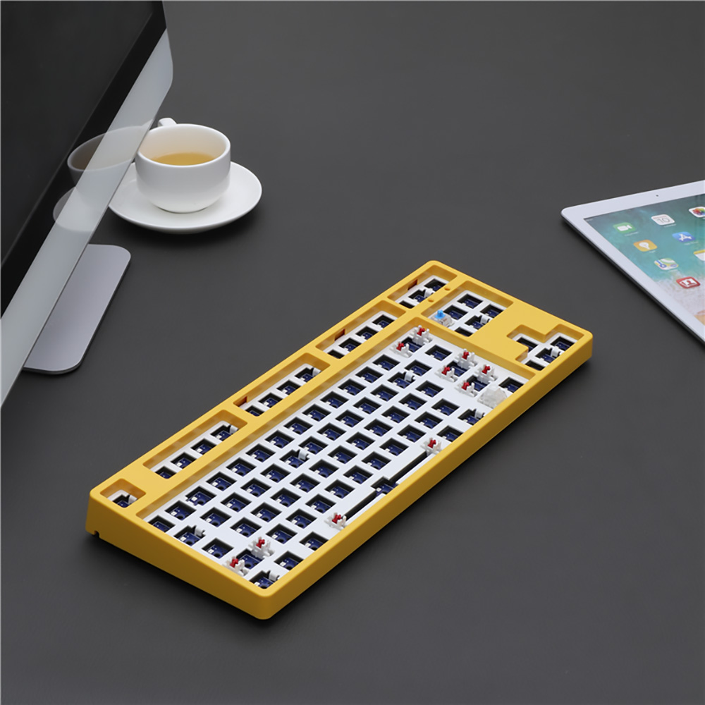 ACGAM MMD87 BT5.0 2.4G Type-C Connection 87 Keys Hot-Swappable Mechanical Keyboard DIY Kits - Yellow