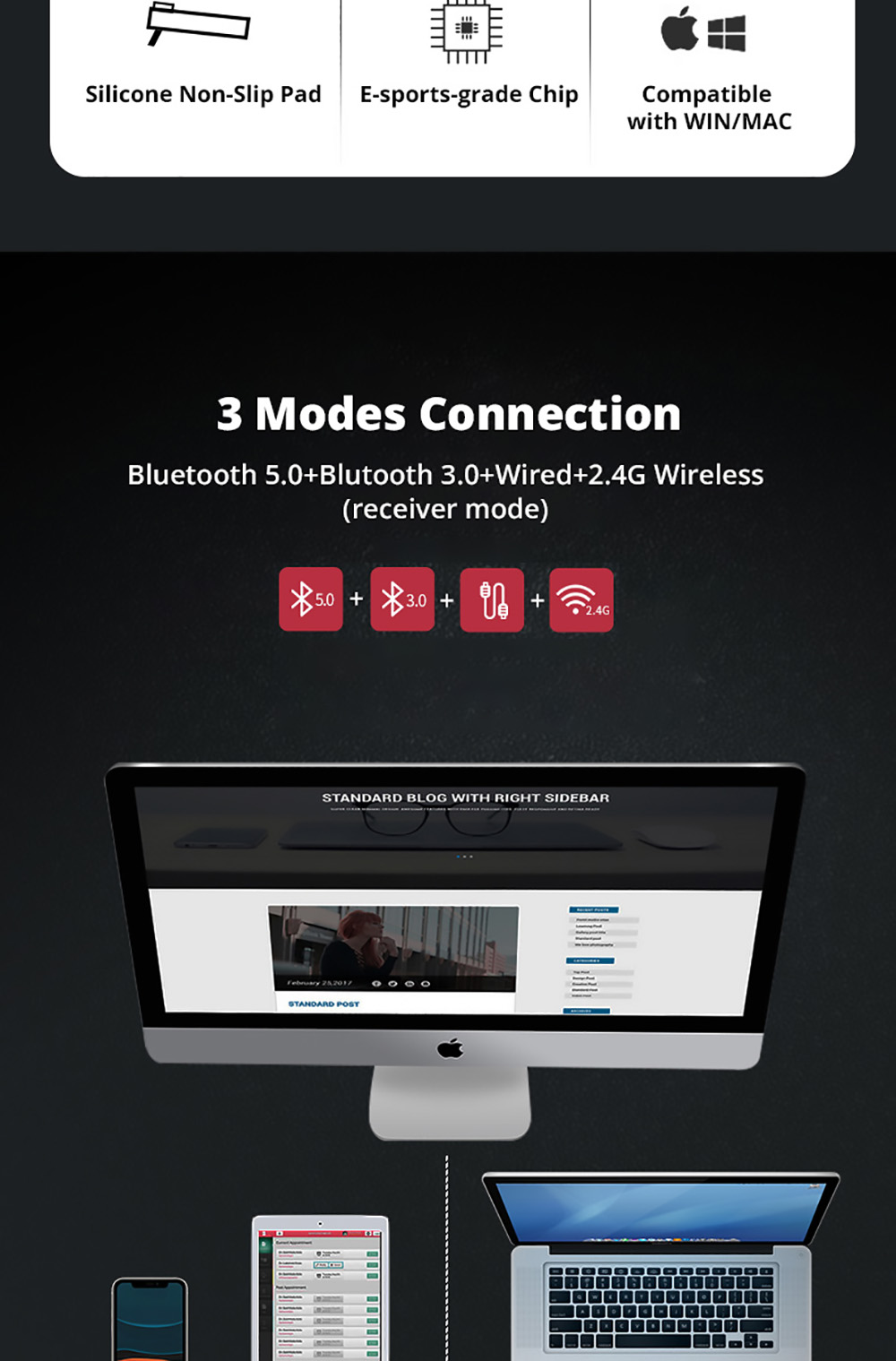 ACGAM MMD87 BT5.0 2.4G Type-C Connection 87 Keys Hot-Swappable Mechanical Keyboard DIY Kits - Yellow